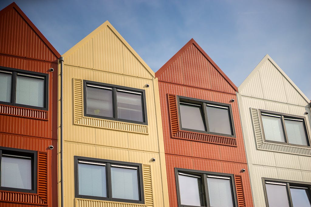 Facade Of Colorful Apartment Building 